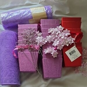 Purple, Pink And Red Party Favor Boxes